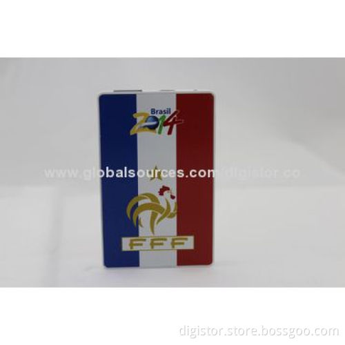 Credit Card Power Banks with 1,600mAh Capacity, Small Size, Portable, Digital Printing